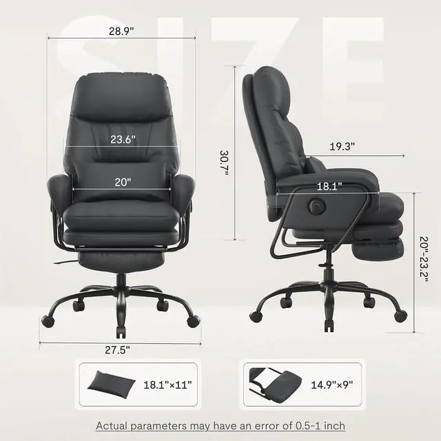Alt view image 2 of 7 - Multi-Task Chaise Lounge Chair Indoor with Footrest 90-165° 4-Level Reclining Lumbar Support, Sofa Chairs for Living Room Study Working Relaxing Sleeping, PU Leather+Iron Base, Brown, HC4