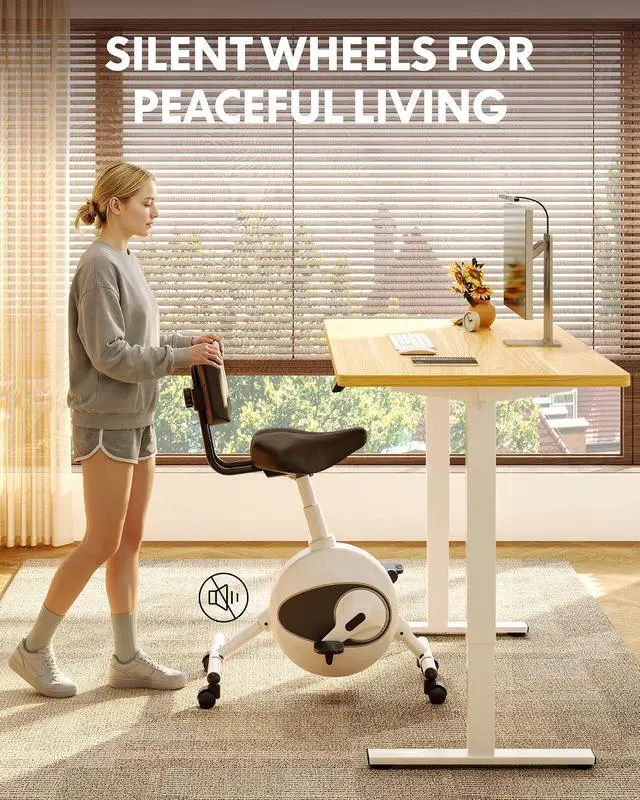 Alt view image 7 of 7 - Exercise Bikes for Home, Space Saving Under Desk Bike, Stationary Bikes Indoor Bikes with Flywheel 300LBS Heavy Duty, Optional LCD/2D Desktop/8-Level Resistance, V8/V9/V9-MAX