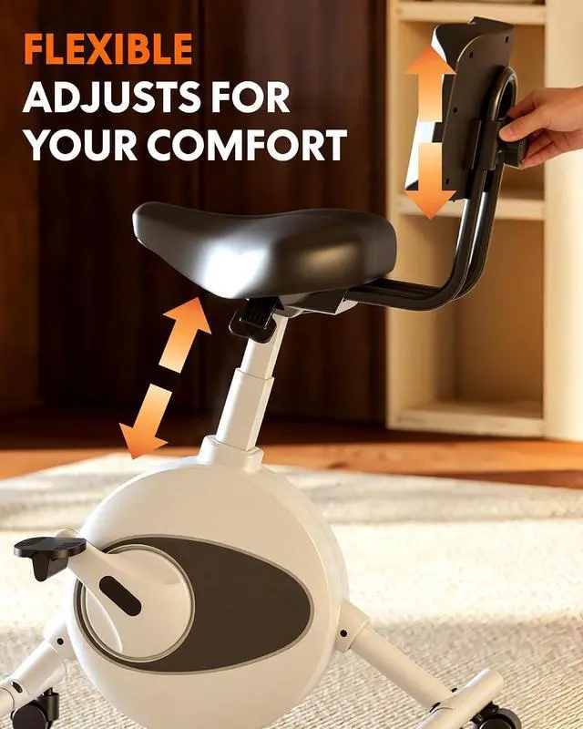 Alt view image 4 of 7 - Exercise Bikes for Home, Space Saving Under Desk Bike, Stationary Bikes Indoor Bikes with Flywheel 300LBS Heavy Duty, Optional LCD/2D Desktop/8-Level Resistance, V8/V9/V9-MAX