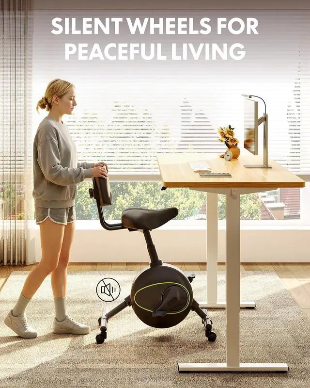 Alt view image 4 of 7 - Exercise Bikes for Home, Space Saving Under Desk Bike, Stationary Bikes Indoor Bikes with Flywheel 300LBS Heavy Duty, Optional LCD/2D Desktop/8-Level Resistance, V8/V9/V9-MAX