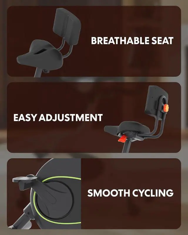 Alt view image 7 of 7 - Exercise Bikes for Home, Space Saving Under Desk Bike, Stationary Bikes Indoor Bikes with Flywheel 300LBS Heavy Duty, Optional LCD/2D Desktop/8-Level Resistance, V8/V9/V9-MAX