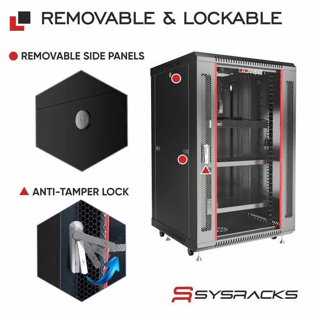 Alt view image 6 of 7 - 15U Wall Mount Server Rack Cabinet, 19 Locking Network Rack, 24 Deep, Glass Door, with Fan, PDU and Shelf