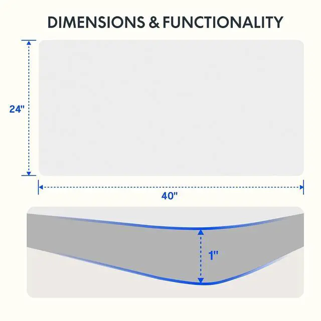 Alt view image 2 of 7 - Whole Piece 40"x24" Desktop 1" Thickness Height Adjustable Desk Rectangular Tabletop White Board (42INCH White Top)