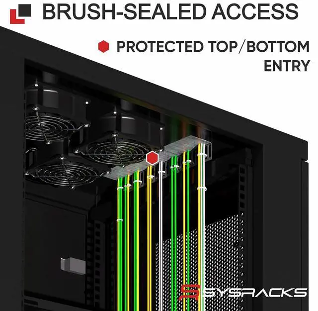 Alt view image 6 of 7 - 37U Server Rack Cabinet 19" Floor Standing Rack Enclosure, 32" Deep IT Infrastructure Rack with Cooling Fans, Thermostat LCD, PDU, Shelf & Casters