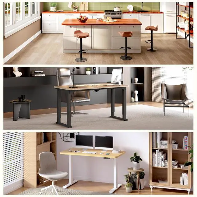Alt view image 3 of 7 - Whole Piece 40"x24" Desktop 1" Thickness Height Adjustable Desk Rectangular Tabletop White Board (42INCH White Top)