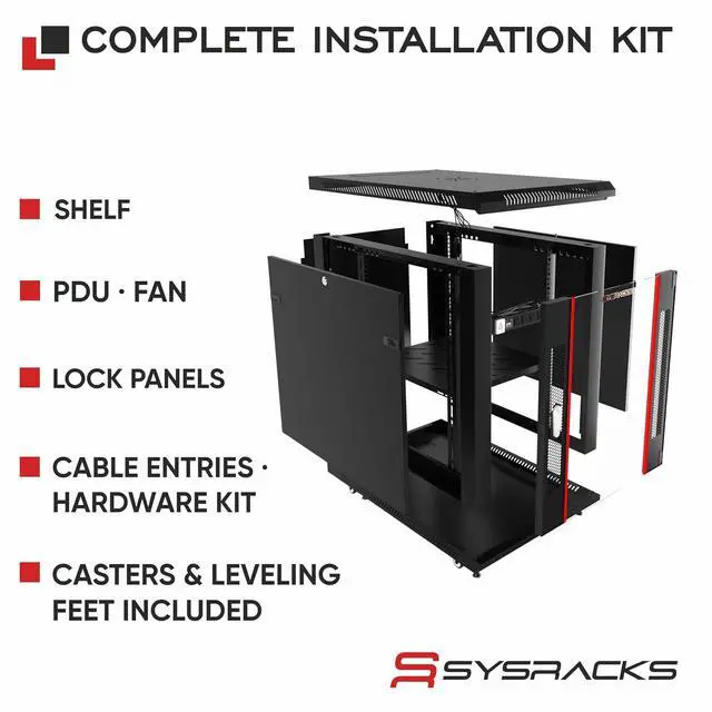 Alt view image 4 of 7 - 15U Server Rack Cabinet 35" Deep, Deployment-Ready Network Rack Enclosure with PDU, Fan & Shelf, Rolling IT Cabinet for Installers, AV Systems & Infrastructure