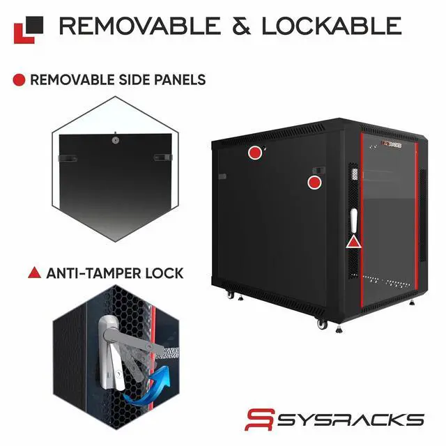 Alt view image 5 of 7 - 15U Server Rack Cabinet 35" Deep, Deployment-Ready Network Rack Enclosure with PDU, Fan & Shelf, Rolling IT Cabinet for Installers, AV Systems & Infrastructure