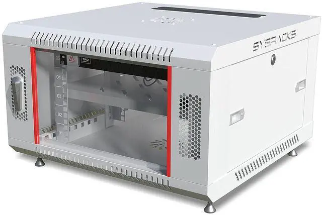 Main image of 6U Wall Mount Server Rack Cabinet 24 Deep, 19 Network & AV Enclosure for Home Lab with Fan, PDU, 1 Shelf, Locking Glass Door