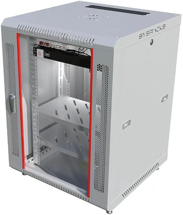 Main image of 15U Wall Mount Server Rack Cabinet, 19 Inch Network and AV Enclosure, 24 Inch Deep, Locking Glass Door, Fan, PDU, 2 Shelves