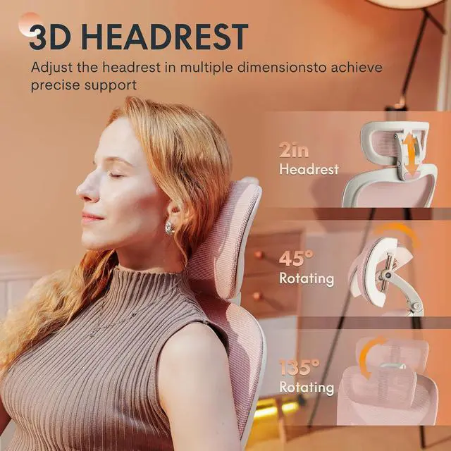 Alt view image 4 of 7 - Foldex Ergonomic Office Chair, Folding Chair for Small Spaces with Lumbar Support, Flip-up Armrests, 3D Headrest, Desk Chairs with Footrest for Work,Video Game (Foam Seat, Cream)