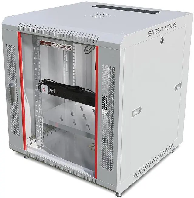 Main image of 12U Wall Mount Server Rack Cabinet 24 Deep, 19 Network & AV Enclosure for Home Lab with Fan, PDU, 1 Shelf, Locking Glass Door