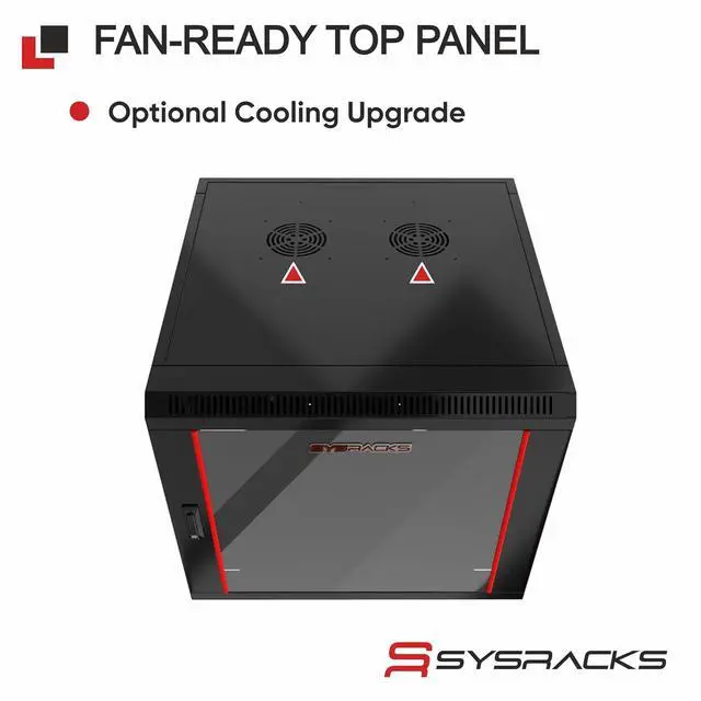 Alt view image 4 of 7 - 12U Wall Mount Home Lab Server Rack 19" Locking Network Cabinet, 24" Deep Empty Rack Enclosure for Routers, NAS, Switches and Home Network Equipment