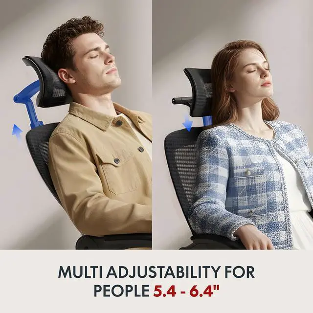 Alt view image 4 of 7 - OC3-Pro Cloud Ergonomic Office Chair for Big and Tall Black, High Back Office Chair with Flip-up Arm/8-Level Lumbar Support, Foam Seat Cushion, Chairs for Home Office Working Studying Gaming