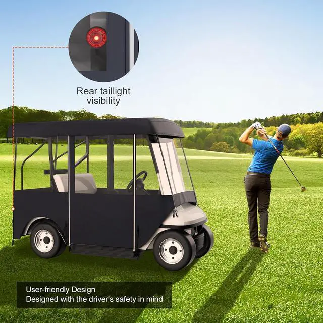 Alt view image 4 of 7 - Golf Cart Enclosure, 4-Person Golf Cart Cover, 4-Sided Fairway Deluxe, 300D Waterproof Driving Enclosure with Transparent Windows, Fit for EZGO, Club Car, Yamaha Cart
