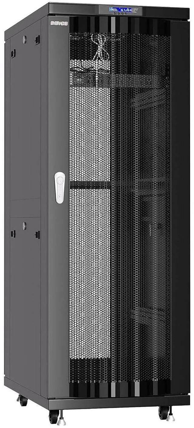 Main image of 37U Server Rack Cabinet 19" Floor Standing Rack Enclosure, 32" Deep IT Infrastructure Rack with Cooling Fans, Thermostat LCD, PDU, Shelf & Casters