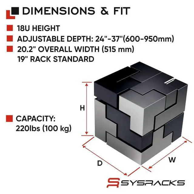 Alt view image 2 of 7 - 18U 4 Post Open Frame 19 inch Network Server Rack Relay Cabinet Adjustable Depth 24"-37"