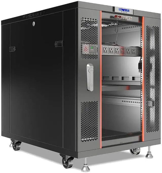 Main image of Server Rack Cabinet, 39 Deep 19 Floor Standing Network Enclosure (Glass Door, 18U 39" Deep (24" W x 39" D x 37" H))