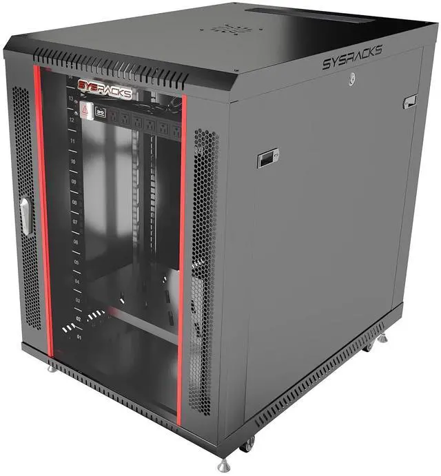 Main image of 15U Server Rack Cabinet 35" Deep, Pre-Configured Network Enclosure on Wheels with PDU, Fan & Shelf, Lockable IT Rack for Small Business, Office & AV Equipment