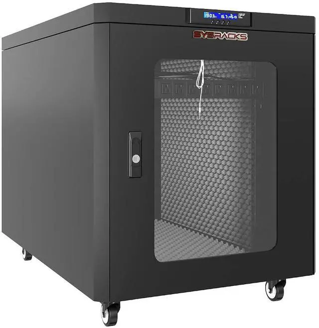 Main image of Soundproof Server Rack Quiet - Acoustic Sound Proof Cabinet for Servers - Up to 36% Noise Reduction - Locking Server Enclosure - Silent Networking Cabinet - Noise Sound Dampening Box (15U)