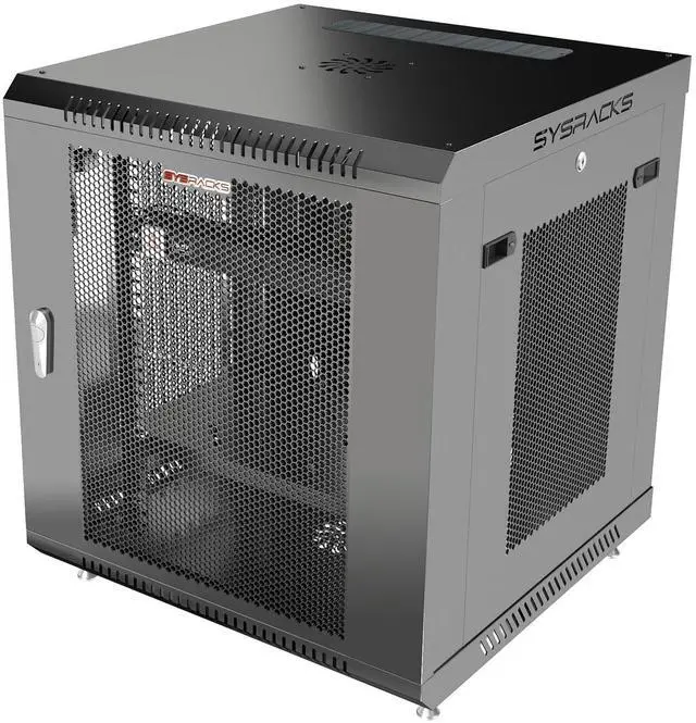 Main image of 12U Wall Mount Server Rack Cabinet, 19 Enclosed Network & IT Rack, 24 Deep, Locking Mesh Door