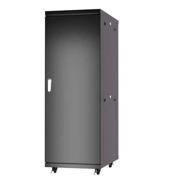 Alt view image 3 of 6 - 32U Server Rack Cabinet, 24" Deep, 19-Inch EIA-310 | 4 cooling fans, LCD thermostat, PDU, shelf, casters, dust-tight cable entries