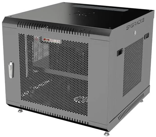 Main image of 9U Wall Mount Server Rack Cabinet 24 Deep, 19 Network & AV Enclosure for Home Lab with Fan, PDU, 1 Shelf, Locking Mesh Door