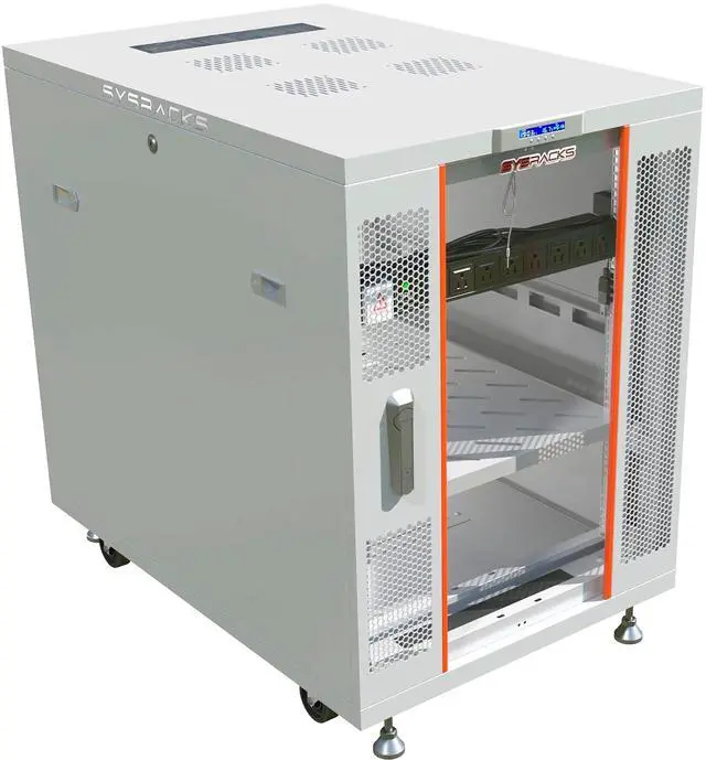 Main image of 18U Server Rack Cabinet 19" Network Rack Enclosure, 35" Deep Floor Standing Data Rack with Locking Glass Door, Cooling Fans, PDU & Shelf for Servers, Switches and Patch Panels
