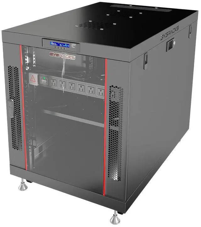 Main image of Home Lab Server Rack Cabinet 19" 12U Premium Series 35" Deep Network Rack Enclosure with Glass Door, Quiet Cooling Fans & Thermostat, PDU, Shelf, Lockable Cabinet for NAS & Home Network