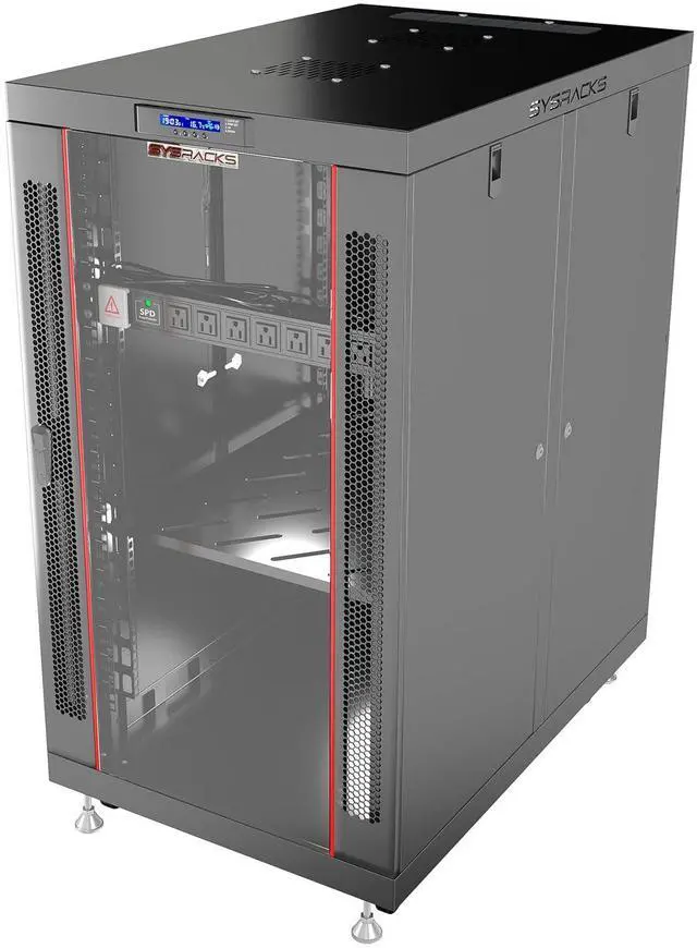 Main image of Home Lab Server Rack Cabinet 19" 18U Premium Series 35" Deep Network Rack Enclosure with Glass Door, Quiet Cooling Fans & Thermostat, PDU, Shelf, Lockable Cabinet for NAS & Home Network