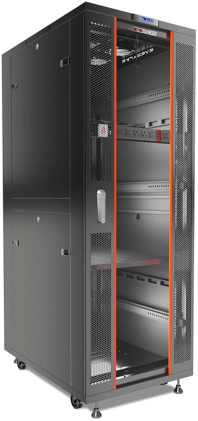 Main image of 42U Server Rack Cabinet 19" Network Rack Enclosure, 39" Deep Floor Standing Data Rack with Locking Glass Door, Cooling Fans, PDU & Shelf for Servers, Switches and Patch Panels