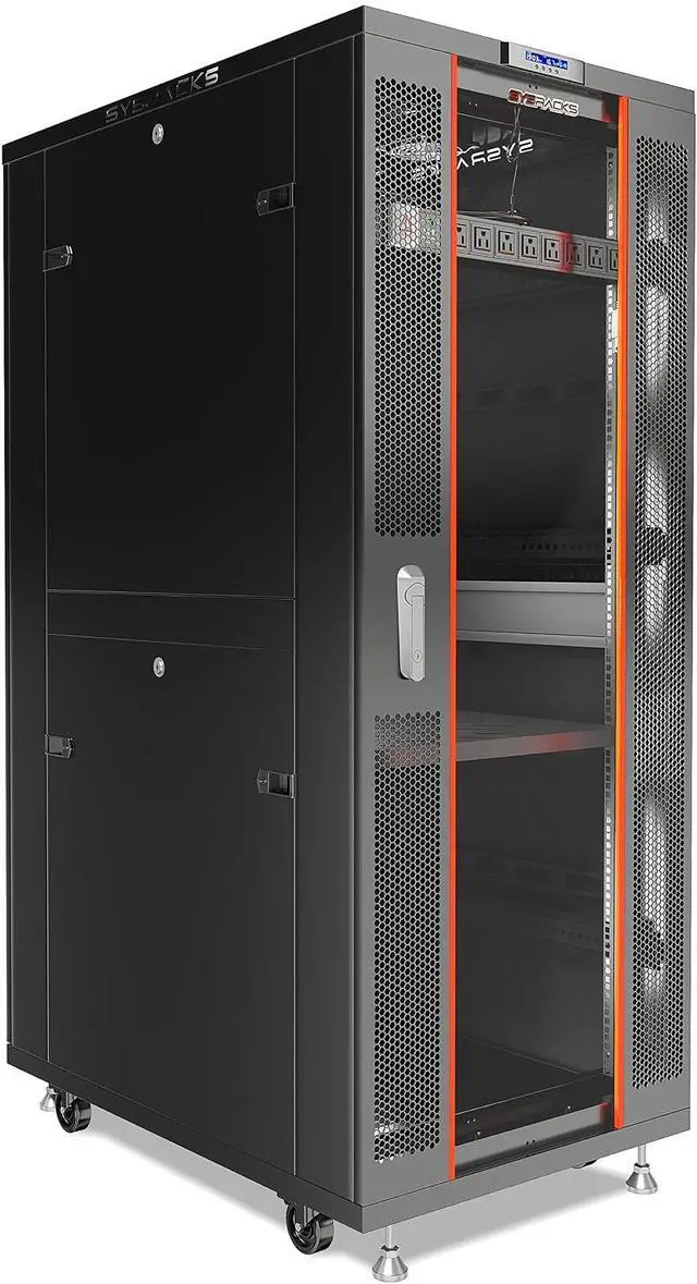 Main image of 37U Home Server Rack Cabinet 19" Floor Standing Network Rack, 32" Deep Homelab Rack with Locking Glass Door, Cooling Fans, PDU & Shelf for NAS, Router, Switch and AV Equipment
