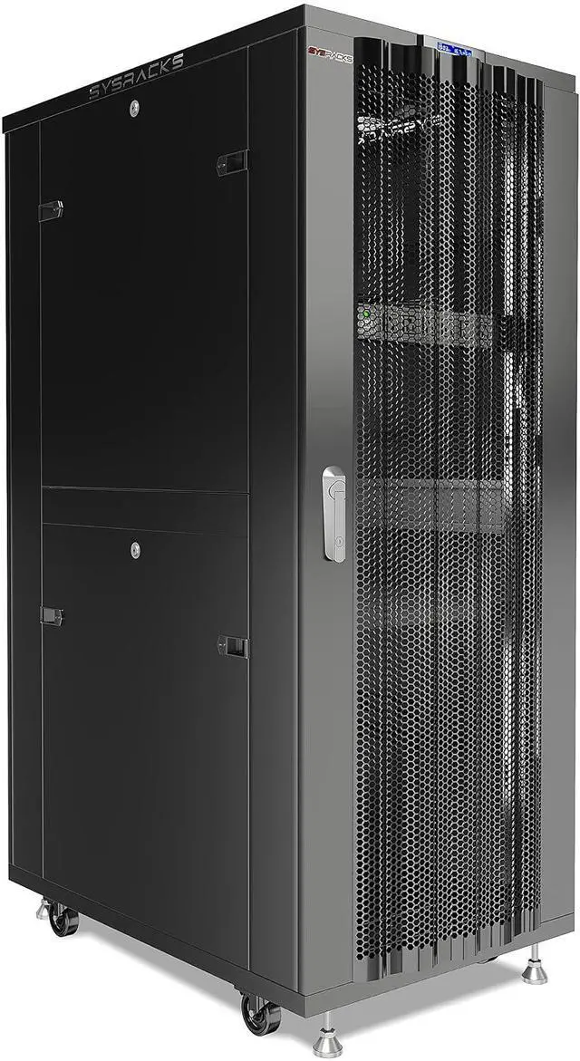 Main image of 37U Mesh Network Rack Cabinet 19" Floor Standing Server Rack Enclosure, 24" Deep High-Airflow IT Rack with Fans, Thermostat, PDU and Shelf