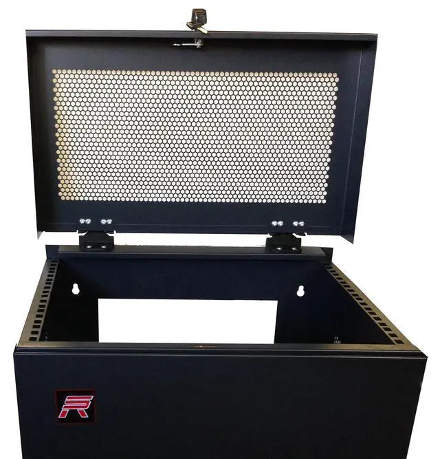 Alt view image 6 of 7 - 6U Vertical Wall Mount Server Rack Cabinet, 19 Inch Network Enclosure, 35" Full-Length Capacity, Mesh Door, Space-Saving Rack for Switches, Routers, Patch Panels