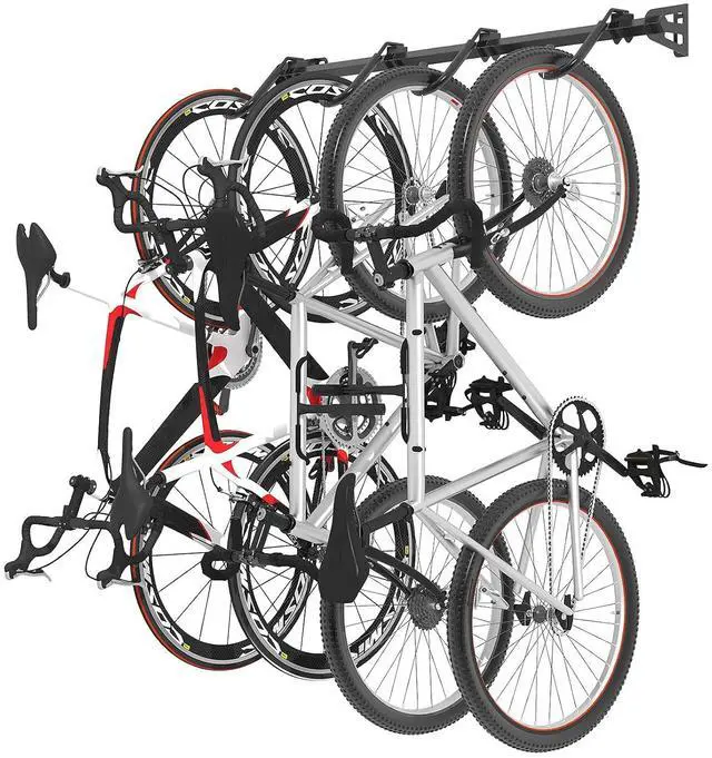 Main image of 4 Bike Storage Rack, Heavy Duty Wall Mount Hanger for Home & Garage, Holds Up to 200lbs