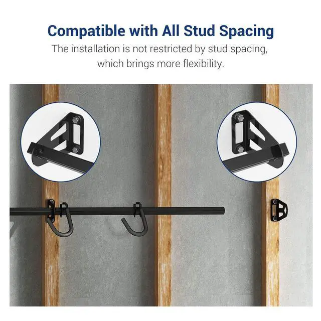 Alt view image 6 of 7 - 4 Bike Storage Rack, Heavy Duty Wall Mount Hanger for Home & Garage, Holds Up to 200lbs
