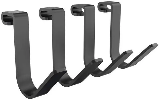 Main image of 4 Pack Add On Storage Rail Hook Accessory for Ceiling Rack and Wall Shelving, Max Weight Capacity up to 50lbs, Black