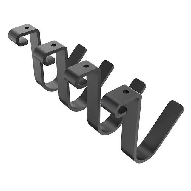 Alt view image 3 of 7 - 4 Pack Add On Storage Rail Hook Accessory for Ceiling Rack and Wall Shelving, Max Weight Capacity up to 50lbs, Black