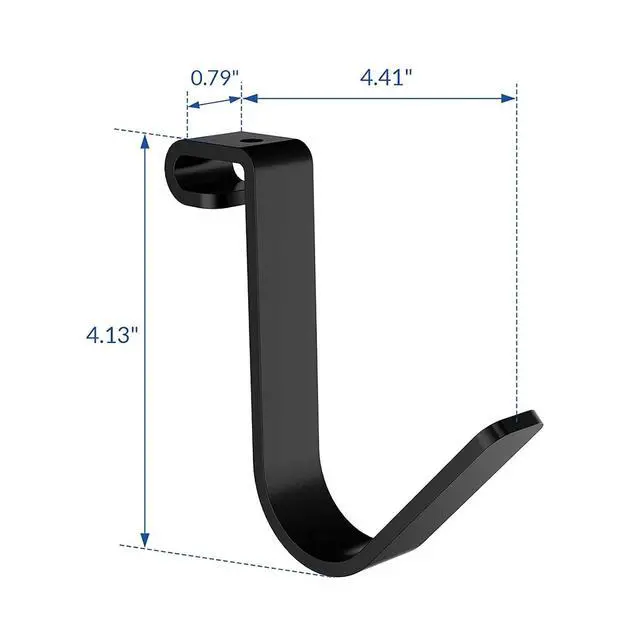Alt view image 4 of 7 - 4 Pack Add On Storage Rail Hook Accessory for Ceiling Rack and Wall Shelving, Max Weight Capacity up to 50lbs, Black