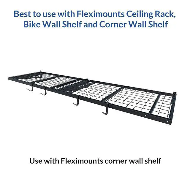 Alt view image 6 of 7 - 4 Pack Add On Storage Rail Hook Accessory for Ceiling Rack and Wall Shelving, Max Weight Capacity up to 50lbs, Black