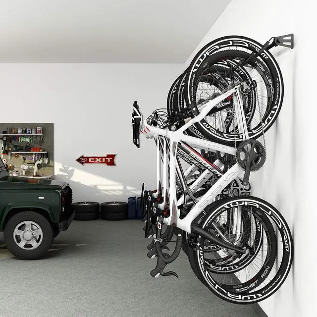 Alt view image 7 of 7 - 6 Bike Storage Rack, Heavy Duty Wall Mount Hanger for Home & Garage, Holds Up to 300lbs
