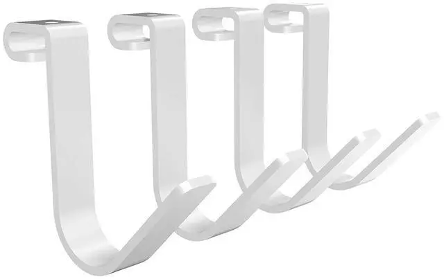 Main image of 4 Pack Add On Storage Rail Hook Accessory for Ceiling Rack and Wall Shelving, Max Weight Capacity up to 50lbs, White