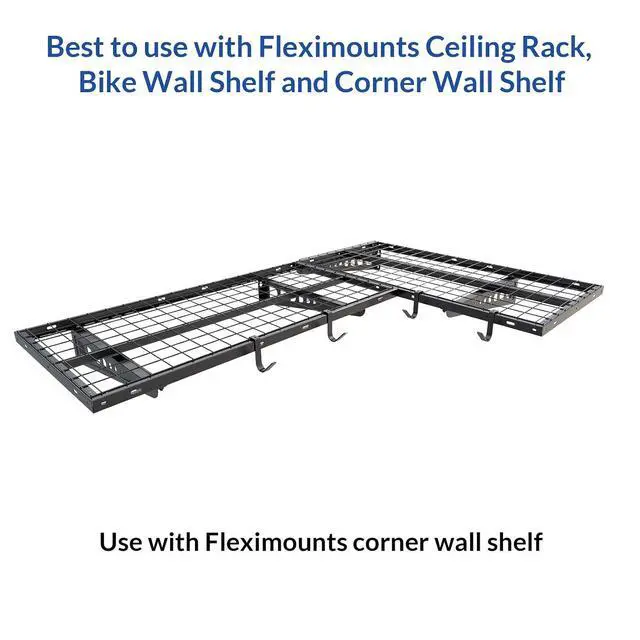 Alt view image 7 of 7 - 4 Pack Add On Storage Rail Hook Accessory for Ceiling Rack and Wall Shelving, Max Weight Capacity up to 50lbs, Black