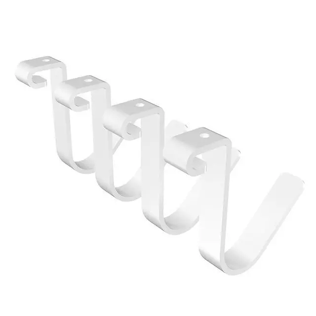 Alt view image 2 of 7 - 4 Pack Add On Storage Rail Hook Accessory for Ceiling Rack and Wall Shelving, Max Weight Capacity up to 50lbs, White