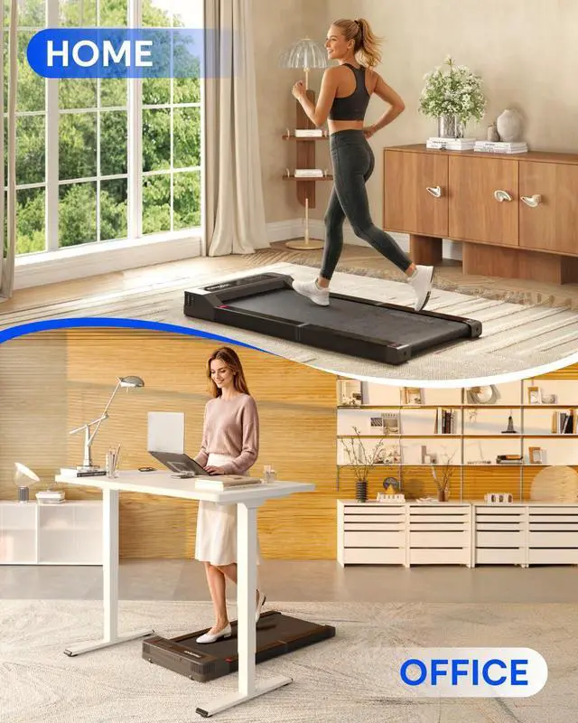 Alt view image 6 of 7 - Foldable Walking Pad Treadmill for Home Office, Under Desk Treadmill with Fold-in-Half Design, Quiet Brushless Walking Experience, 264 LBS Capacity, Easy Storage