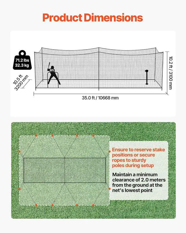Alt view image 2 of 7 - Baseball Batting Cage,Professional Softball Baseball Batting Hitting Training Net,Heavy Duty Enclosed PE Practice Portable Pitching Cage Net&Carry Bag,for Backyard,Field,Indoor&Outdoor