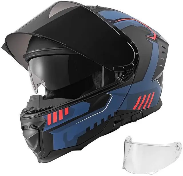 Main image of Motorcycle Helmet DOT Approved, Adult Motocross Dirt Bike Helmet with Large Clear Visor, Comfortable Motorbike Racing Street with Detachable Liner for Men & Women