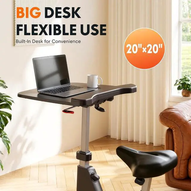 Alt view image 6 of 7 - Exercise Bikes for Home, Space Saving Under Desk Bike, Stationary Bikes Indoor Bikes with Flywheel 300LBS Heavy Duty, Optional LCD/2D Desktop/8-Level Resistance, V8/V9/V9-MAX