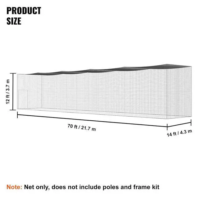 Alt view image 6 of 7 - Baseball Batting Cage,Professional Softball Baseball Batting Hitting Training Net,Heavy Duty Enclosed PE Practice Portable Pitching Cage Net&Carry Bag,for Backyard,Field,Indoor&Outdoor