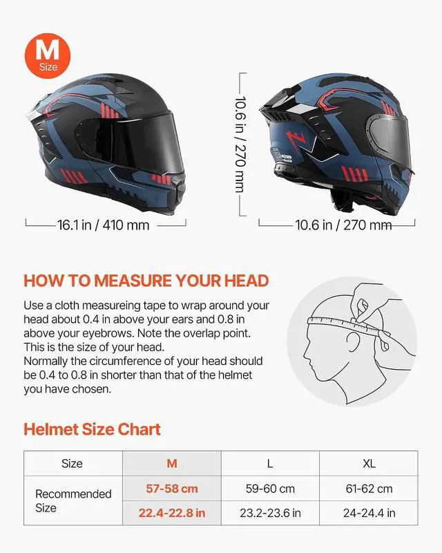Alt view image 3 of 7 - Motorcycle Helmet DOT Approved, Adult Motocross Dirt Bike Helmet with Large Clear Visor, Comfortable Motorbike Racing Street with Detachable Liner for Men & Women