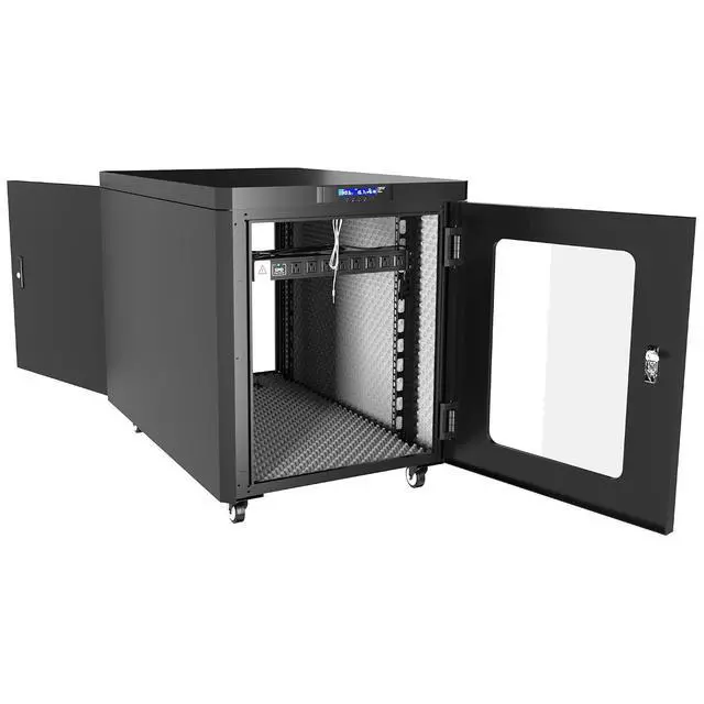 Alt view image 5 of 7 - Soundproof Server Rack Quiet - Acoustic Sound Proof Cabinet for Servers - Up to 36% Noise Reduction - Locking Server Enclosure - Silent Networking Cabinet - Noise Sound Dampening Box (15U)